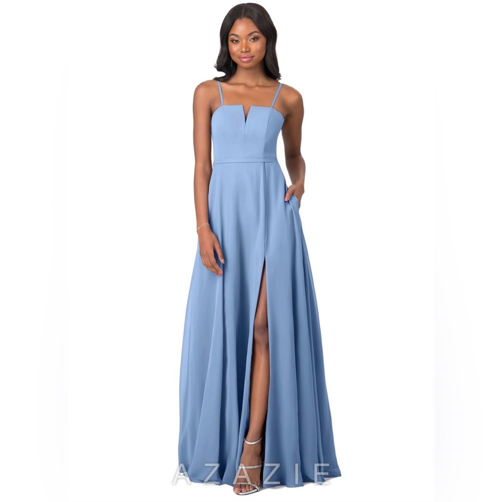 Long Blue Bridesmaid Dress